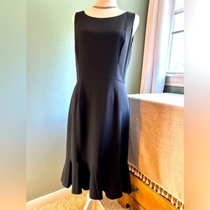 NWT Ann Taylor Sleeveless Silk Dress - Sz 4 - Black w/ Ruffle Bottom